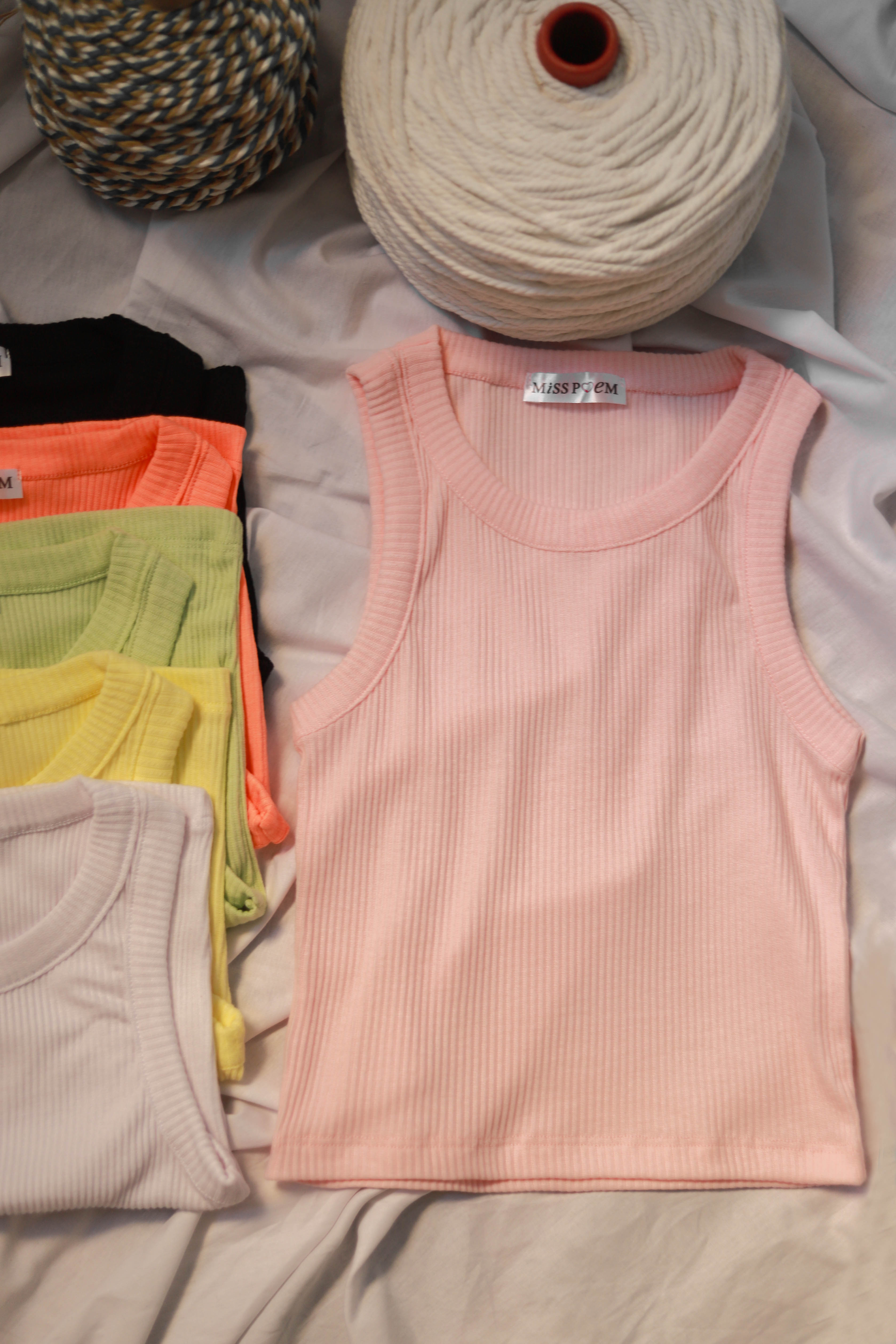 کراپ تاپ کبریتی درشت زنانه بهار مدل بیسیک نوار پهن