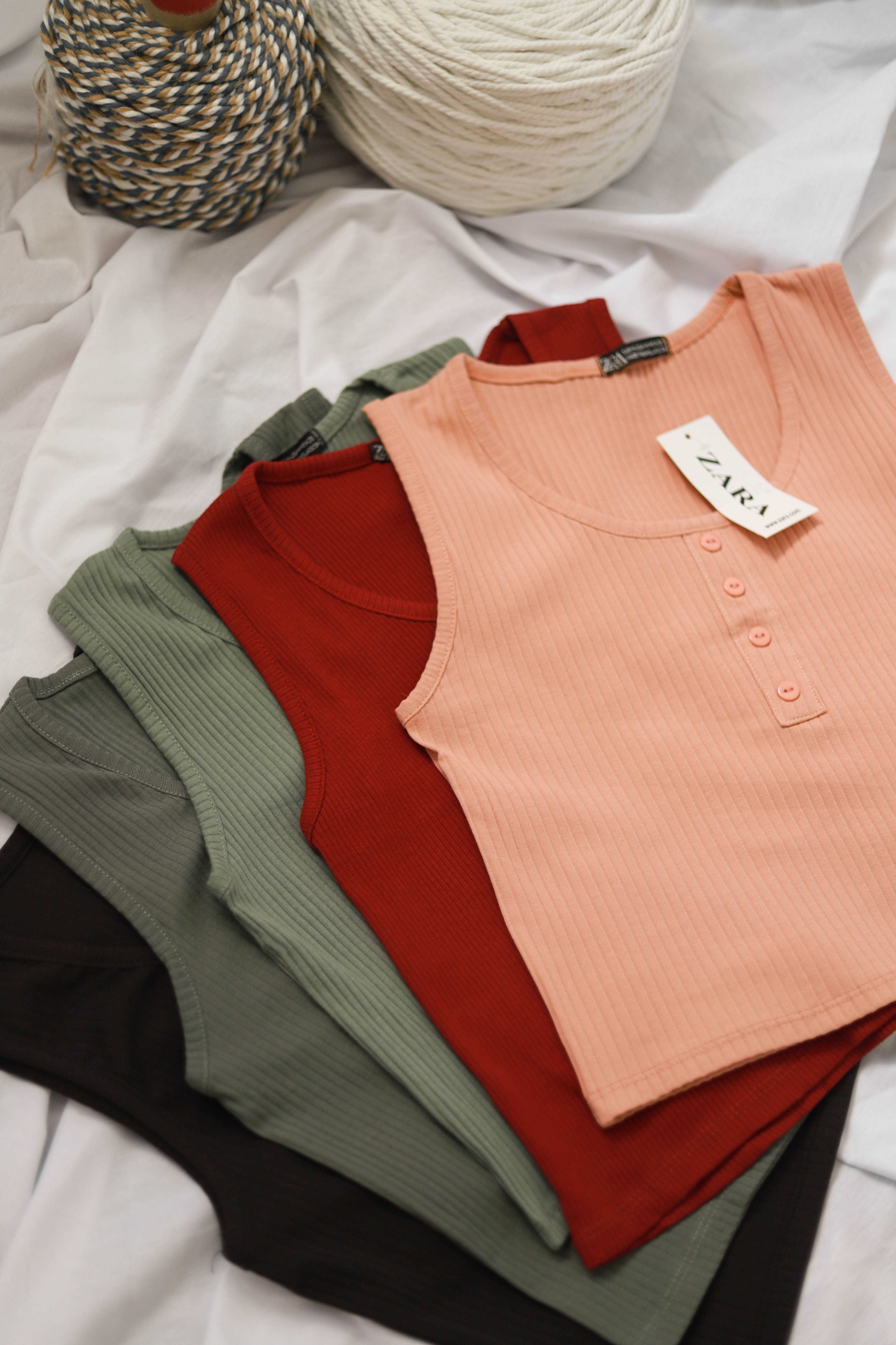 کراپ تاپ روشا مدل دکمه‌دار zara | نخ پنبه وارداتی