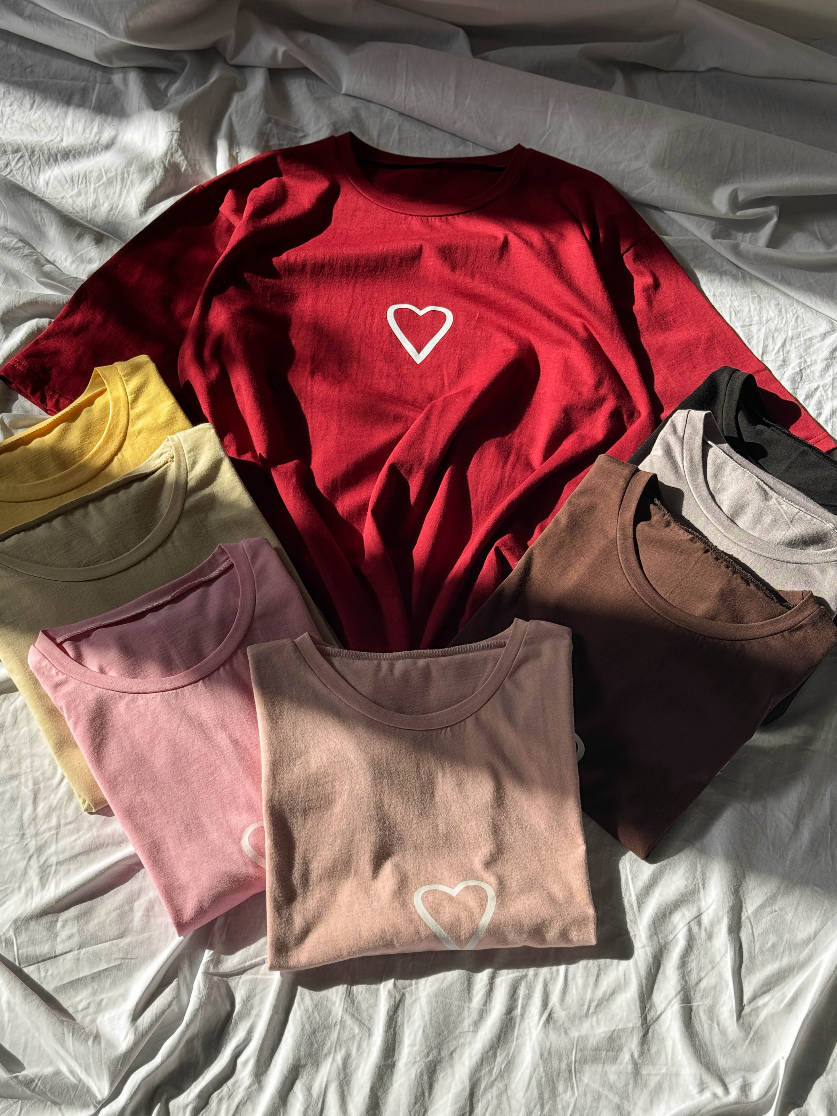 تیشرت نخ پنبه زنانه love مدل باکسی